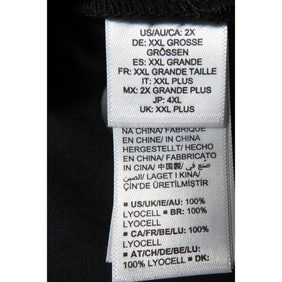 Terea By Andrea Pitter Black Button Front Short Sleeve Challis Top Plus Size 2X - Picture 6 of 8